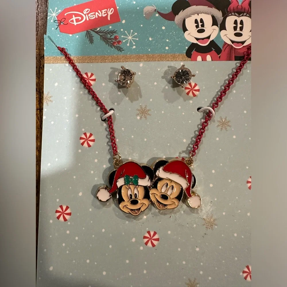 Disney Kids Mickey Mouse Necklace And Earrings Set NWT 3+ Years